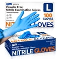 thumbnail image 1 of Guantes de nitrilo para examen Supmedic, talla grande, 100 piezas, azules, 1 of 6
