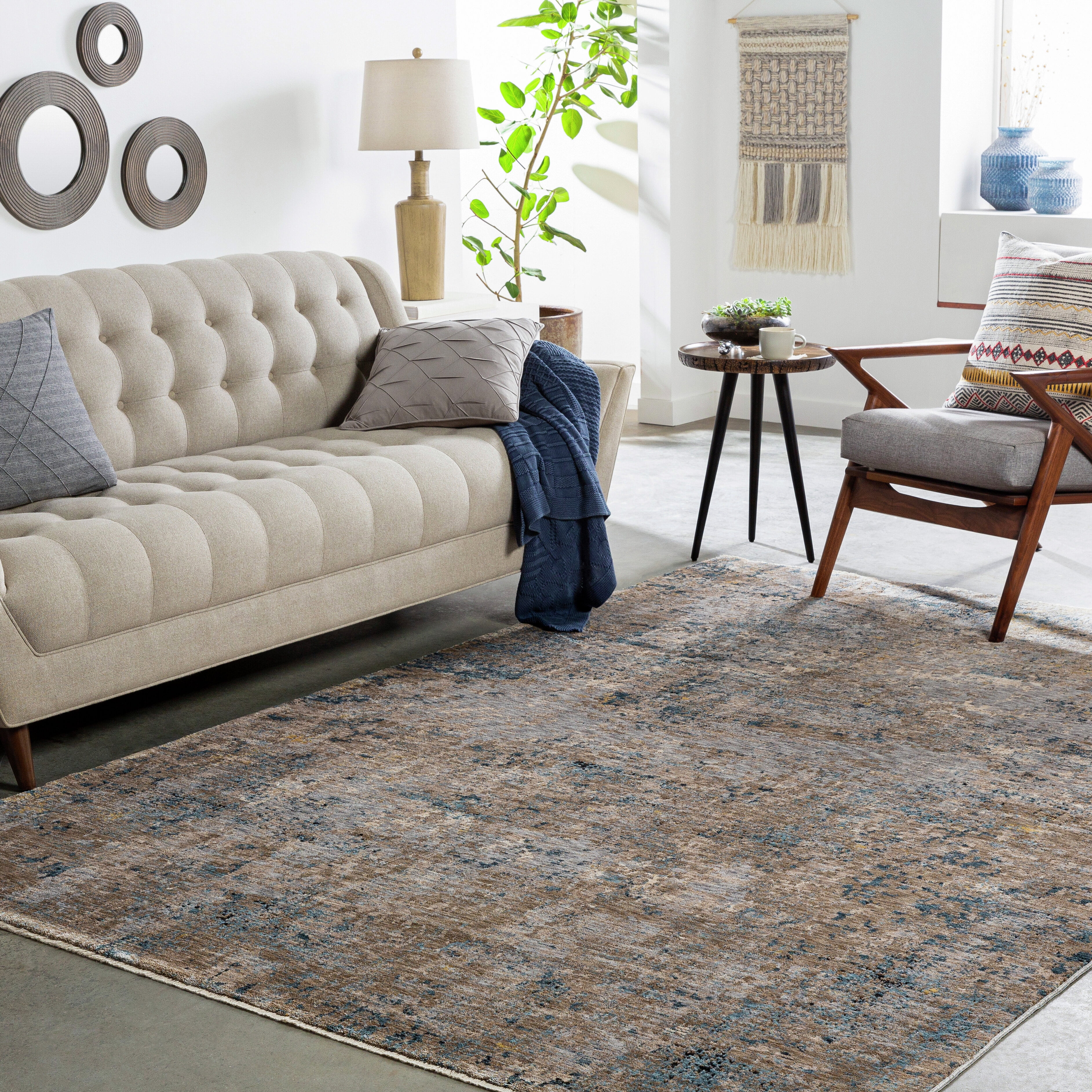 Better Homes & Gardens Green Abstract Area Rug, Green, 5' x 7'