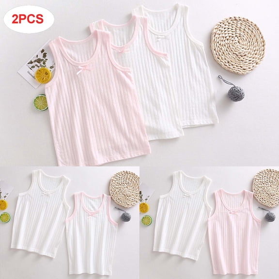 YHAJDS Toddler Girl Basic Tank Tops 2 Pack Soft Breathable Undershirt Summer