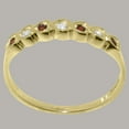 thumbnail image 3 of LBG British Made 14k Yellow Gold ring with Cubic Zirconia & Natural Garnet Womens Eternity Ring - 33 size options - Size 11.25, 3 of 9