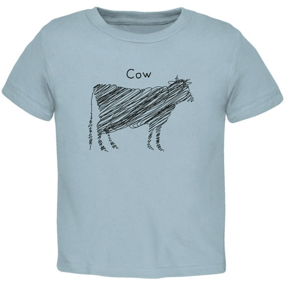 Cow Scribble Drawing Light Blue Toddler T-Shirt