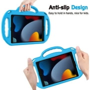 AVAWO Kids Case for iPad 10.2 9th & 8th & 7th Generation, iPad 10.2 2021/2020/2019 Case - with Shoulder Strap - Light Weight Shock Proof Handle Stand Kids Friendly Case for All iPad 10.2 inch, Blue