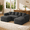 Dark Gray, variant on Wiilayok 105" Modular Sectional Sofa with 2 Movable Ottomans, U Shaped Couch 3-Seat Corduroy Cloud Sofa for Living Room, Orange
