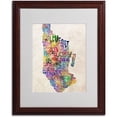 thumbnail image 2 of Trademark Art 'Manhatan Typography Map' Matted Framed Art by Michael Tompsett, 2 of 3