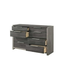 ACME Casimiro Transitional Wood 8-Drawer Rectangular Dresser in Gray