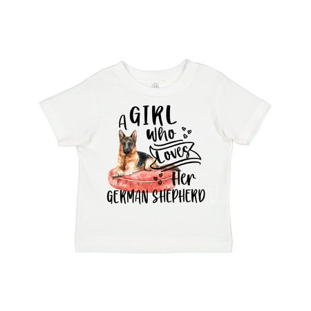 

Inktastic A Girl Who Loves Her German Shepherd Gift Toddler Boy or Toddler Girl T-Shirt