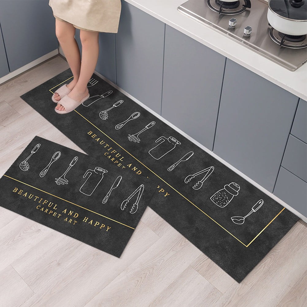 Miuline Kitchen Floor Mat 44x150cm Anti Fatigue Kitchen Rugs Mats Non Slip  Standing Mat Area Rugs Waterproof Leather Oil Resistant Floor Mats for  Kitchen,Office (Grey) 