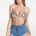 thumbnail image 2 of Razzly Women's Sequin Heart Cutout Acrylic Bikini Style Sleeveless Tank Top Camisole For Summer(Silver,One Size), 2 of 4