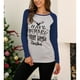 thumbnail image 2 of Camiseta de manga larga con diseño de patchwork para mujer, jersey navideño para mujer, camiseta estampada de manga larga para mujer, camiseta con bloques de color para mujer, funcionalidad versátil, 2 of 6