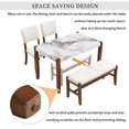 thumbnail image 5 of Dining Table Set for 4, Kitchen Table with 2 Upholstered Chairs & 1 Bench, 46" Faux Marble Kitchen Table and Chairs Set for Small Space, Dining Room, Off White, 5 of 6