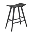 thumbnail image 3 of Weston Home Danville Solid Wood 24" Counter Stool, Set of 2, Vulcan Black, 3 of 6