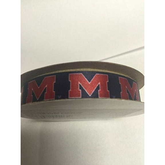 9/16" Ole Miss Rebels Ribbon, 9 Feet, Licensed Ribbon / University of Mississippi
