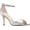 Silver, variant on NINA Womens Navy Cushioned Ankle Strap Embellished Volanda Almond Toe Stiletto Zip-Up Dress Sandals 9 M