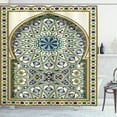 thumbnail image 1 of Ambesonne Turkish Pattern Shower Curtain, Arch, 69"Wx75"L, Caramel Green Indigo, 1 of 3