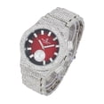 thumbnail image 3 of Charles Raymond Big Bling Watch Inspired by Hip Hop - Men's Iced Out Timepiece- Diamond Rhinestones on Blast - ST10311 MB SLV Red, 3 of 4