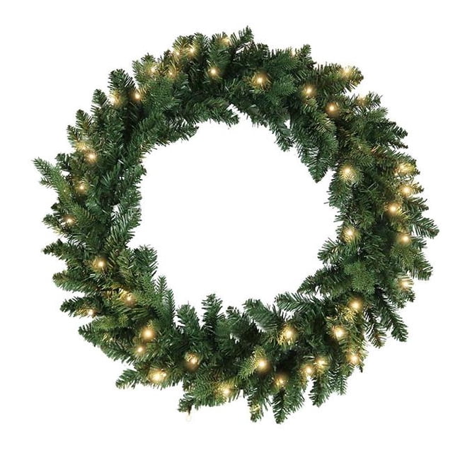 Kurt S. Adler P60300LEDWW 30 in. Battery-Operated Warm White LED Jackson Wreath