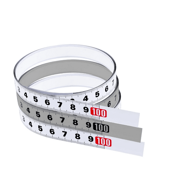 3-Piece Self-Adhesive Tape Measure, 39inch Left and Right Metal Metric Tape Measure, 78inch Center to Side Reading Tape