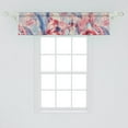 thumbnail image 2 of Nature Window Valance, Repeating Tropical Flowers Grungy Ornament in Abstract Vintage Style, Curtain Valance for Kitchen Bedroom with Rod Pocket, 54" X 18", Dark Coral and Ceil Blue, by Ambesonne, 2 of 2