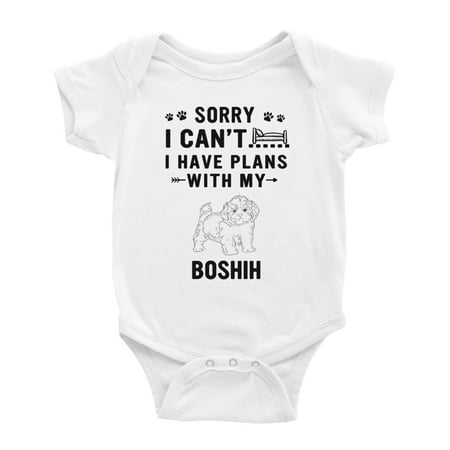 

Sorry I Can t I Have Plans With My BoShih Love Pet Dog Cute Baby Jumpsuits (White 18-24 Months)