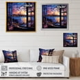 thumbnail image 4 of Designart "NYC Nights A Blue Window Perspective I" Cityscapes Framed Wall Art - Modern Blue New York City Living Room Framed Canvas Art, 4 of 6