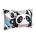 thumbnail image 2 of Balery Panda Cute Pink Hearts Pillow Covers,Bed Pilowcases,Reversible Plush Throw Pillow Covers End Pillow Encasement,Pillow Case - 14"X20", 2 of 9
