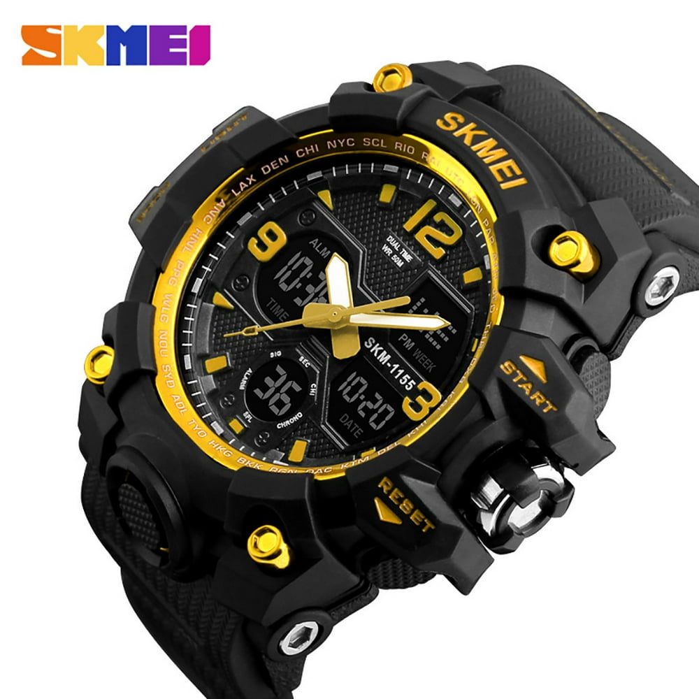 Yiwula SKMEI Men Sport Watch Dual Display Analog Digital LED