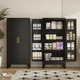 thumbnail image 2 of EROSOEI Sturdy Metal Kitchen Food Pantry Storage Cabinet with 2 Doors and 3 Adjustable Shelves, 2 of 7