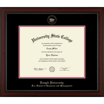 Temple University Fox School of Business and Management Diploma Frame, Document Size 14" x 11"