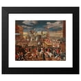 thumbnail image 2 of Venetian School 18x15 Black Modern Framed Museum Art Print Titled - The Thursday Grasso Festival with the Forces of Hercules in the Piazetta, Venice, 2 of 5