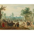 thumbnail image 3 of Sebastian Vrancx 18x15 Black Modern Framed Museum Art Print Titled - A Village with Numerous Figures on a Road, 3 of 5