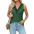 thumbnail image 3 of Hibeli Women Patchwork V Neck Sleeveless Solid Color Loose Vest, 3 of 7