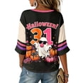 thumbnail image 4 of Women Halloween Shirt Oversized Cute Funny Plus Size 3/4 Sleeve Printed Graphic Dark Gray XL, 4 of 5