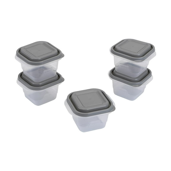 GoodCook 5-Pack Small Square Food Storage Containers with Click and Fresh Lid, BPA-Free and Dishwasher Safe, Designed to Help with Pantry Storage and Everyday Organization