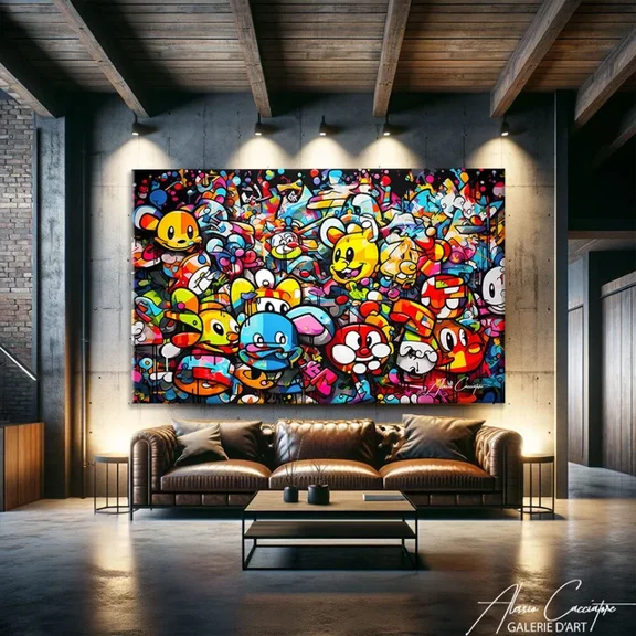 Kna Prints - 1 Pc Poster Graffiti Prints Modern Abstract Wall Art Pop Art Large, UNFRAMED-8x12