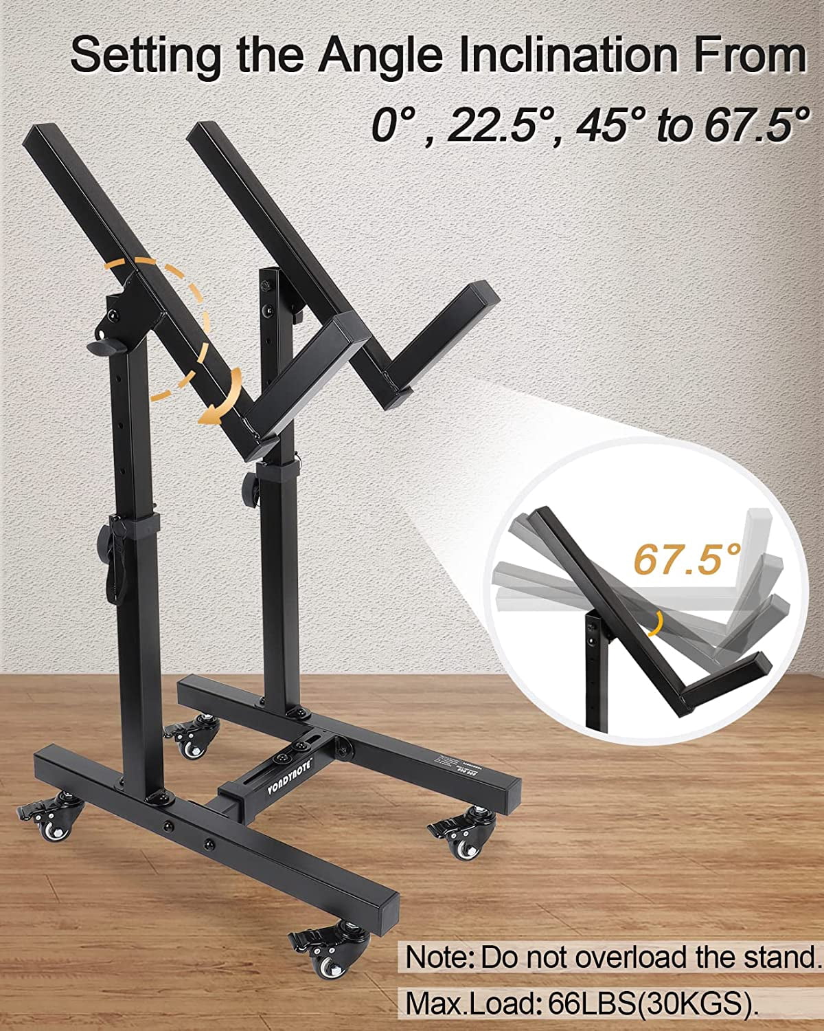 Adjustable Mobile Guitar Amplifier Stand with Tilt and Wheels for Stage Monitor