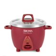 thumbnail image 1 of Aroma Housewares Select Arrocera y calentador de acero inoxidable con olla interior sin recubrimiento, 6 tazas (cocinadas) / 1.2 cuartos de galón, ARC-753SGR, rojo, 1 of 5