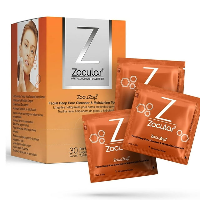 Toallitas faciales Zocular ZocuZap Acne con complejo de okra, 30 unidades