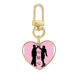 thumbnail image 1 of El deseo de la pareja es mutuo. Llavero de metal en forma de corazón dorado, 1 of 3