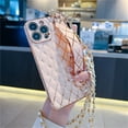 thumbnail image 1 of Funda de cuero con purpurina y diamantes para iPhone, funda cruzada con cordón y correa de muñeca para iPhone 11, 12, 13, 14 Pro Max, Mini, XS, X, XR, 8, 7 Plus, SE Fivean unisex, 1 of 2