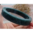 thumbnail image 6 of Certified Icy Green Burma 100% Natural A JADE Jadeite Dragon Phoenix Longevity Bangle Bracelet 71 mm 665932 TN, 6 of 11