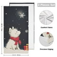 thumbnail image 2 of Winter Dog Snowflake Hand Towel Absorbent Bath Towels for Bathroom Sports Gym(28.3" X 14.4") Set of 2, 2 of 8