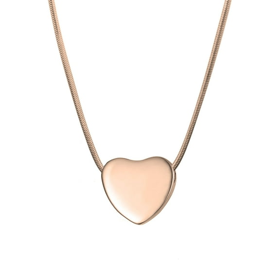 Anavia Rose Gold Classic Heart Ashes Holder Container Women's Cremation Jewelry Memorial Necklace Urn Keepsake with FREE Funnel Kit and Velvet Jewelry Box