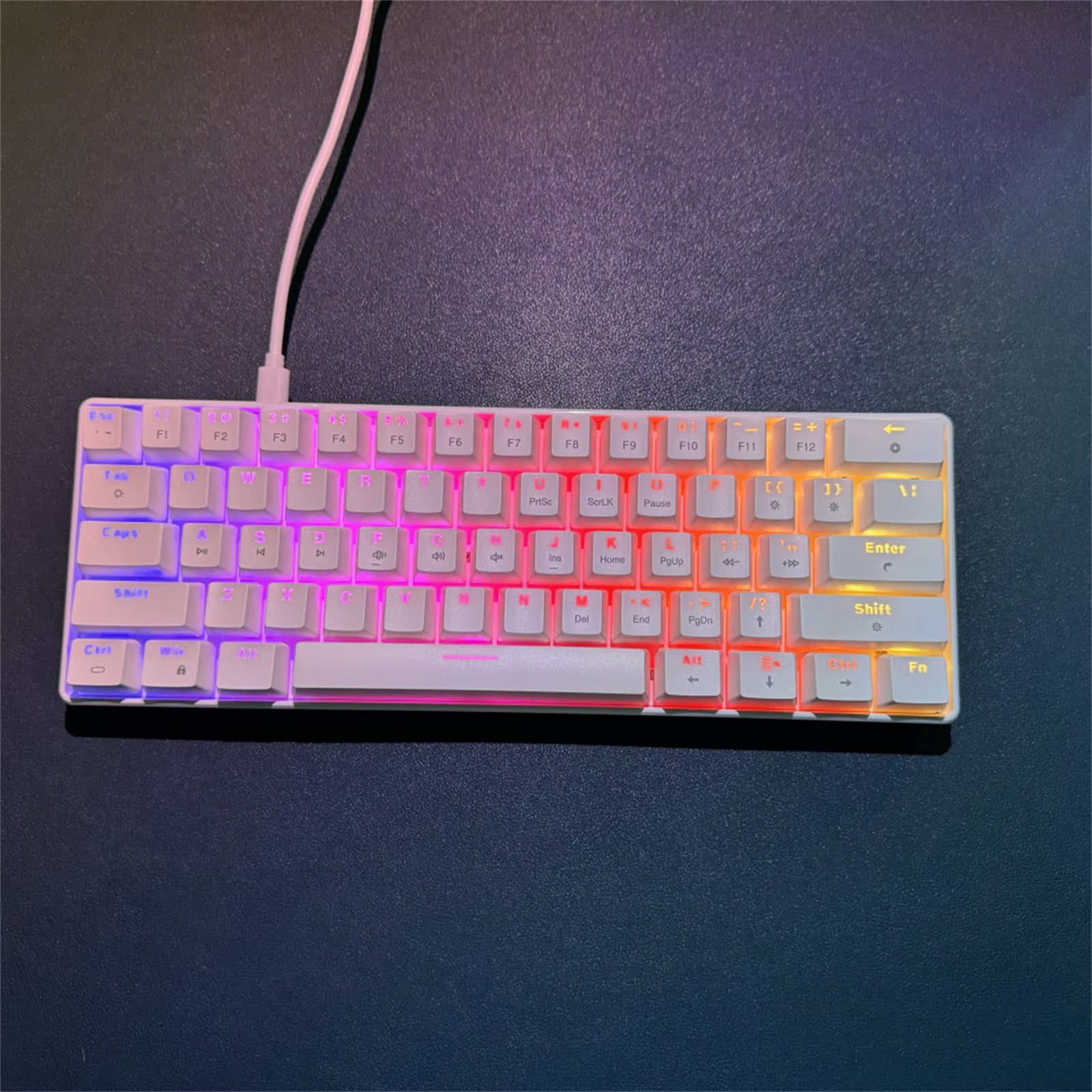 V900 Color Backliting Mechanical Keyboard 61Keys Hot Swap Switches Two-color Leycaps For Gaming And Use