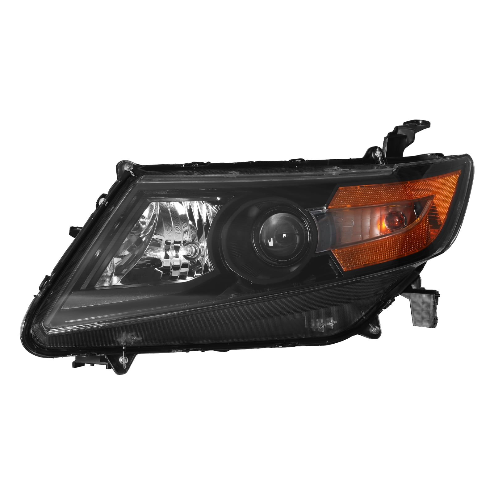 HOUGEET Full Black Headlight Assembly Fit for 2011-2017 Honda Odyssey, Headlamp Right – Direct Replacement Headlights Headlamps for Odyssey(Black,Passenger Side)