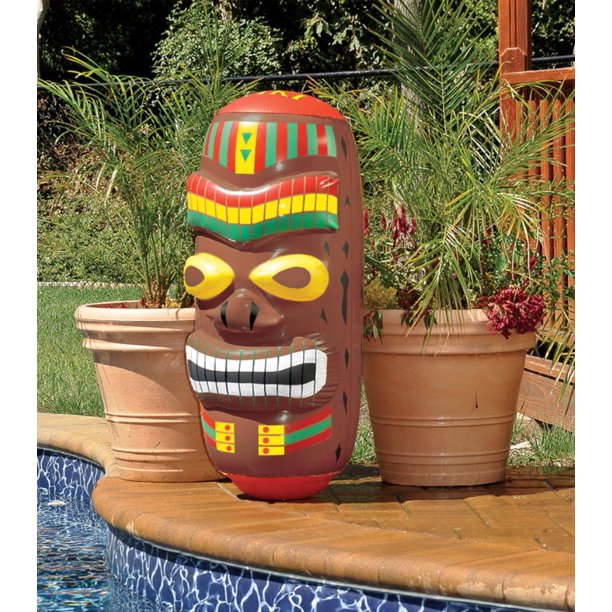 Swimline 90240 Swimming Pool Inflatable Tiki Tropical Island Totem Pole Bop Bag Walmart Com Walmart Com