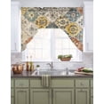 thumbnail image 2 of Vintage Boho Kitchen Swag Valances for Windows, Chic Farmhouse Neutral Morocco Geometric Swag Valances Curtains for Living Room, Rod Pocket Window Treatments for Bathroom, Bedroom, Cafe, 56"x36", 2 of 6