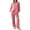 Hot Pink, variant on Women Gingham Pajama Sets Ruffle Long Sleeve Button Down Shirt and Pants Y2K Pjs Lounge Set Sleepwear with Pockets
