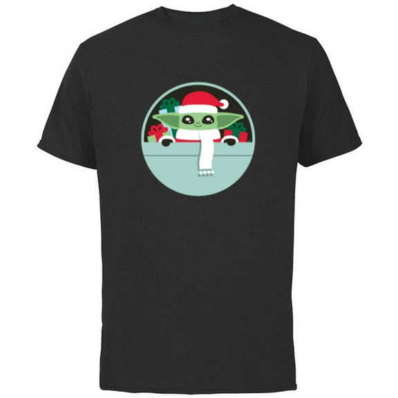 Star Wars The Mandalorian Grogu Loaded with Presents Holiday - Short Sleeve Cotton T-Shirt for Adults - Customized-Black