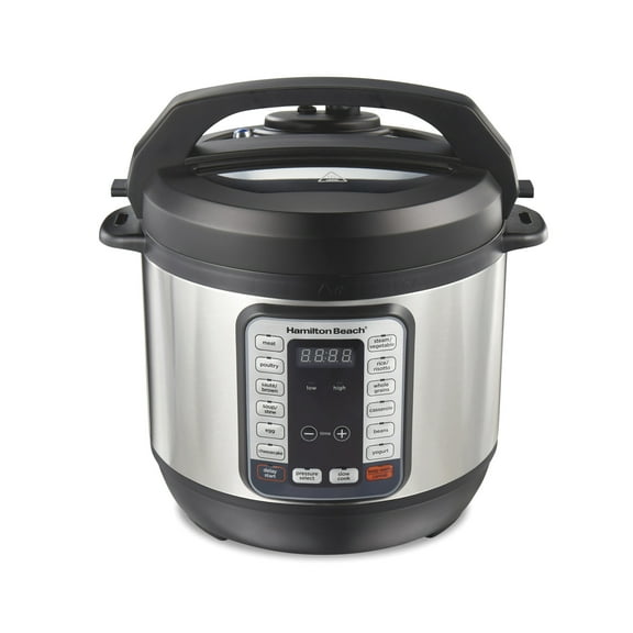Hamilton Beach 8 Quart 12-in-1 Pressure Cooker, Multi-Cooker, Slow Cooker, Steamer, Sauté, Rice Cooker, & More