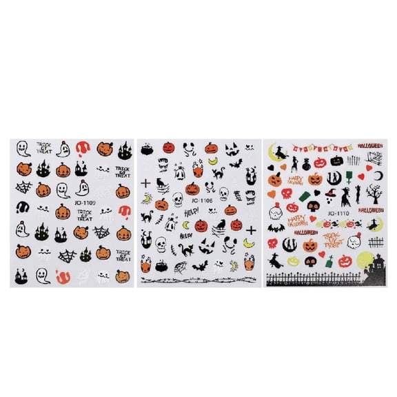 Aellinatey Halloween Christmas Nail Sticker Decals Transfers Manicure Decoration for Party